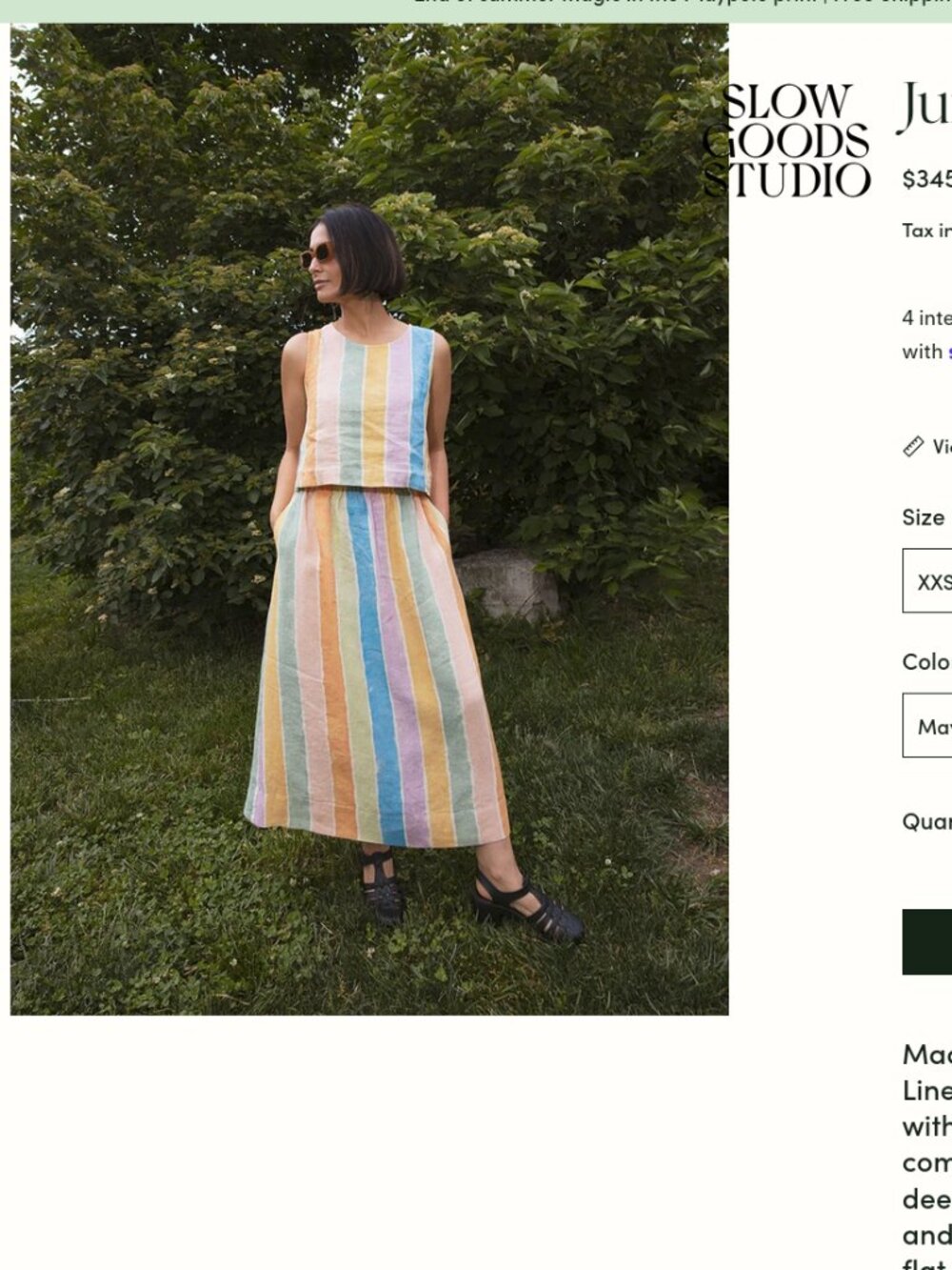 SLOW GOODS STUDIO Juno Maxi Linen Skirt Maypole Size XS